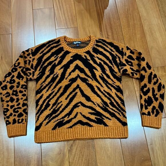 Freshman 1996 vintage 90s Style V Neck Chunky Oversized Relaxed Fit Sweater sz L - Picture 1 of 7